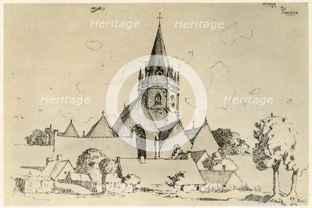 'Ardoye in Flanders', summer 1917. Artist: Adolf Hitler