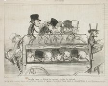 Vue plan coupé et elévation des nouveau omnibus du boulevard, 1853. Creator: Honore Daumier.