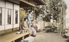 Ladies at Home, 1890's. Creator: Japanese Photographer (19th Century).
