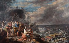 The Israelites crossing of the Red Sea, Mid of 17th cen.. Creator: Gargiulo, Domenico (1609-1675).