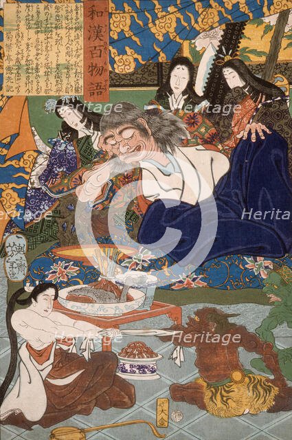 Shutendoji Surrounded by Women, 1865. Creator: Tsukioka Yoshitoshi.