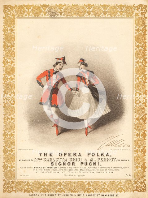 Carlotta Grisi (1819-1899) and Jules Perrot (1810-1892) in La Polka by Cesare Pugni , Between 1844 a