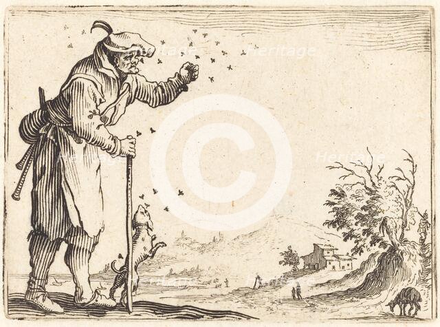 Peasant Attacked by Bees, c. 1622. Creator: Jacques Callot.
