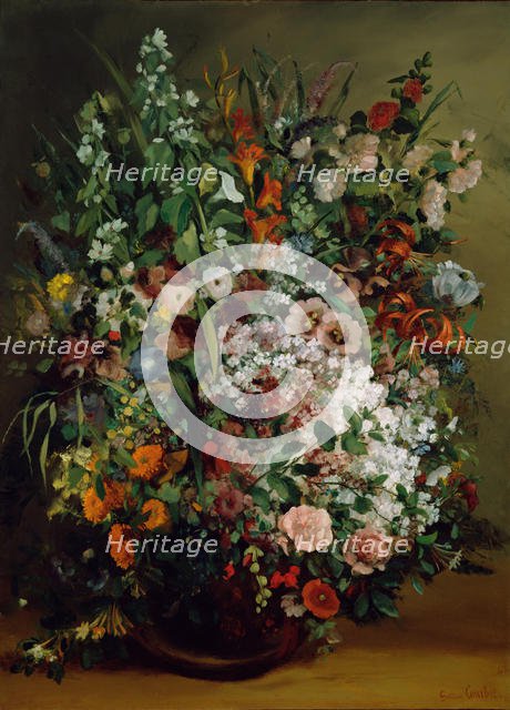 Bouquet of Flowers in a Vase, 1862. Artist: Courbet, Gustave (1819-1877)
