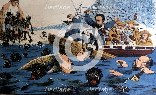 Satirical caricature in allusion to the loss of Puerto Rico published in 'La Flaca', No. 42, Barc…