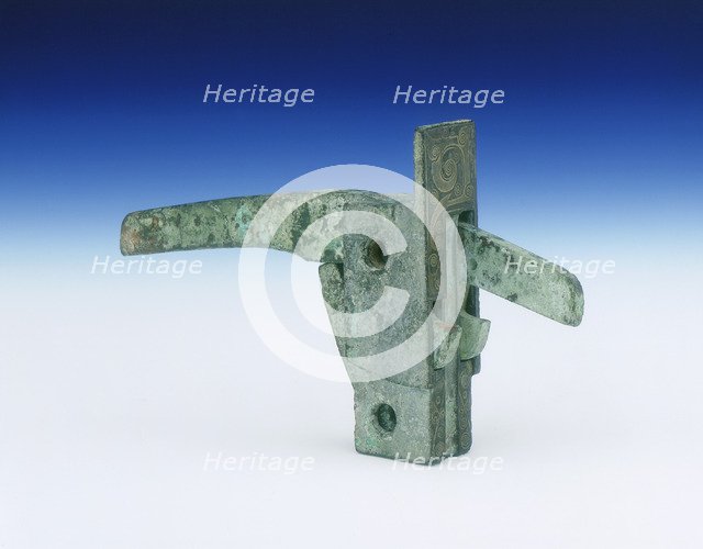 Bronze crossbow trigger mechanism with gold inlays, Eastern Zhou dynasty, China, 4th-3rd century BC. Artist: Unknown