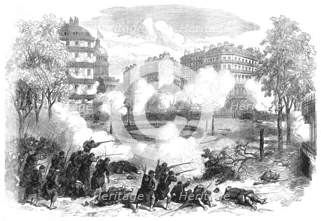 The Fighting in Paris: attack on the barricades at the Panthéon, 1871. Creator: Unknown.