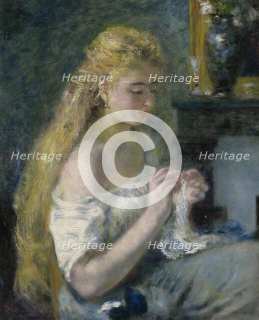 Woman Crocheting, c1875. Creator: Pierre-Auguste Renoir.