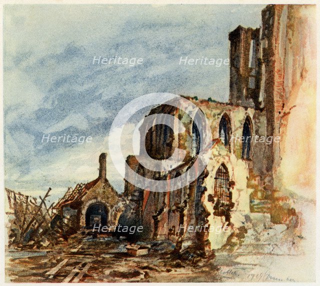 'Ruins of a Cloister in Messines', December 1914. Artist: Adolf Hitler