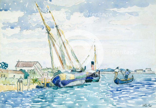 Marine Scene (Boats near Venice), 1903. Creator: Henri-Edmond Cross.
