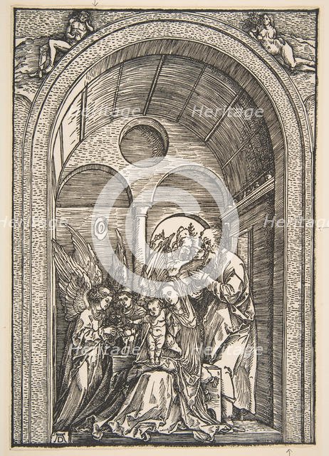 The Holy Family with Two Angels in a Vaulted Hall, ca. 1503. Creator: Albrecht Durer.