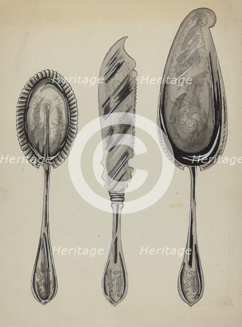 Silver Serving Set, c. 1936. Creator: Ellen Duncan.
