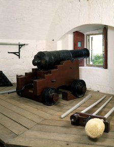 Cannon, Dartmouth Castle, Devon, 1994. Artist: J Bailey