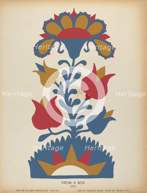 Plate 1: From Portfolio "Folk Art of Rural Pennsylvania", c. 1939. Creator: Unknown.