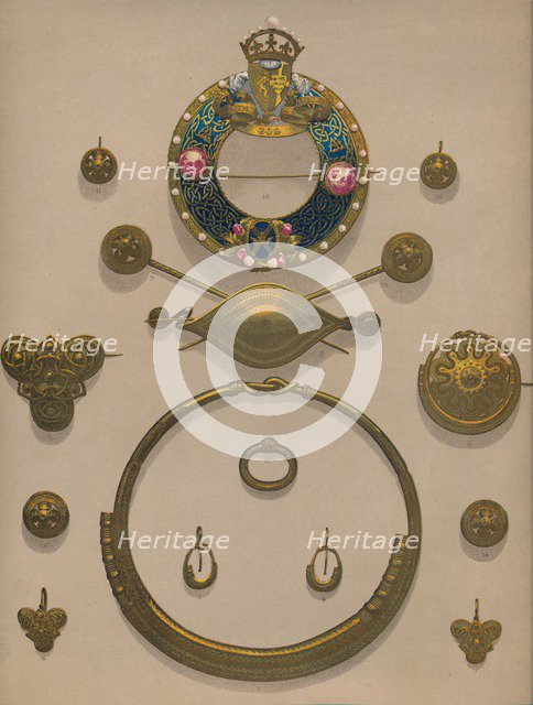 'Gold Ornaments and Brooch', 1863.  Artist: Robert Dudley.