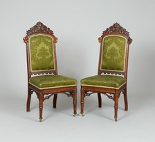 Pair of Side Chairs, c. 1849. Creators: Peter Trainque, William Burns.