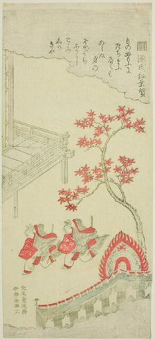 The Maple Festival (Momiji no ga) from chapter 7 of The Tale of Genji, Japan, early 1760s. Creator: Kitao Shigemasa.