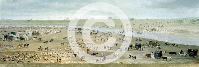 First and Second Army Corps formed to hear Mass on the shores of Batei, 1865, oil on canvas.