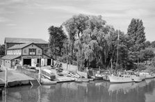 Teddington boat house and slipway, Richmond, c1945-c1965. Artist: SW Rawlings