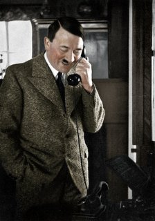 Adolf Hitler on the telephone, January 1935. Artist: Unknown.