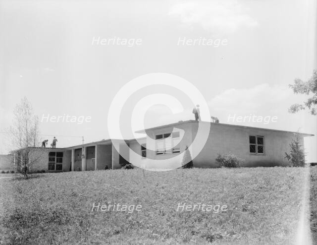 Type house for two families (incomplete), Hightstown, New Jersey, 1936. Creator: Dorothea Lange.