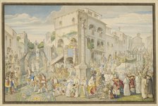The Flower Festival in Genzano during the Octave of Corpus Christi, 1821. Creator: Johann Anton Ramboux.