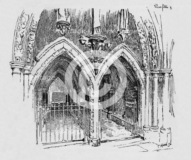 'Entrance to Chapter House', c1897. Artist: William Patten.