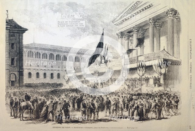 Enlistment of Volunteers into the National Guard, Place du Pantheon, Paris, 1870-1871. Artist: Anon