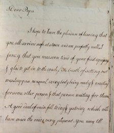 Letter from William Pitt,  between 1766 and 1770. Creator: William Pitt the Younger.
