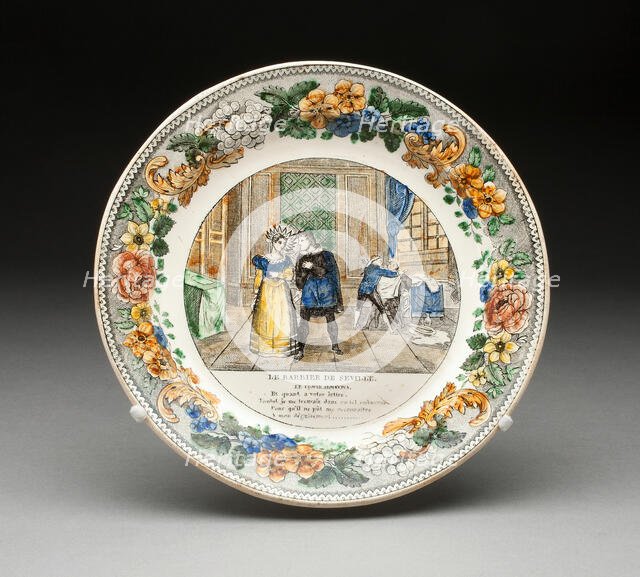 Plate, Montereau, 1825/33. Creator: Creil Pottery.