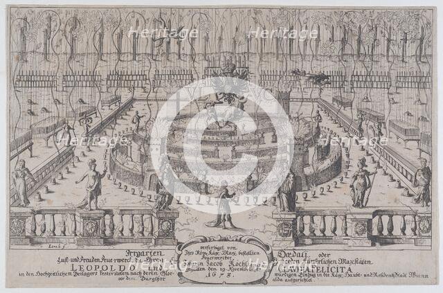 Fireworks display, Nuremberg, 1659, 1673. Creator: Anon.