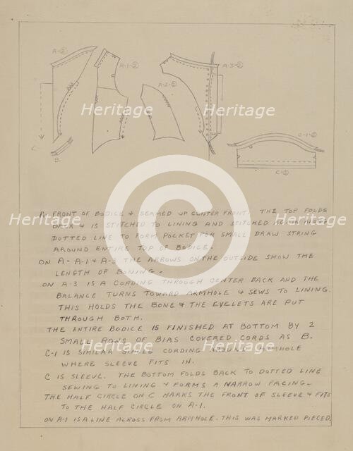 Dress Pattern, c. 1938. Creator: Bessie Forman.