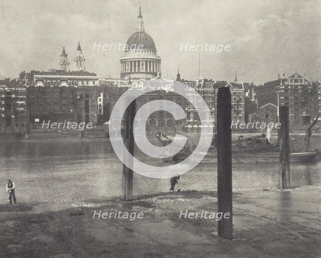 St Pauls from bankside. From the album: Photograph album - London, 1920s. Creator: Harry Moult.