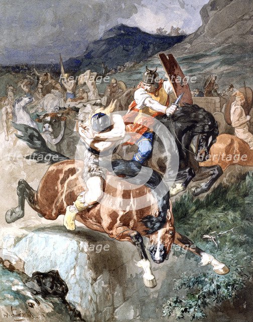 'Fight of the Riders', c1842-1896. Artist: Evariste Vital Luminais