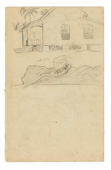 Sketches of Tahitian Residence with Color Notations and Dogs, 1891/93. Creator: Paul Gauguin.