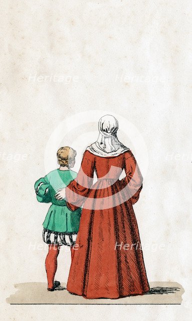 Theatre costume designs for Shakespeare's play, Henry VIII, 19th century. Artist: Unknown