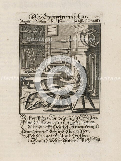 The Trumpet Maker, 1698. Creator: Weigel, Christoph, the Elder (1654-1725).