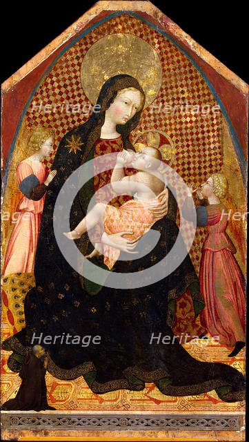 Madonna and Child with Two Angels and a Donor, ca. 1445. Creator: Giovanni di Paolo.