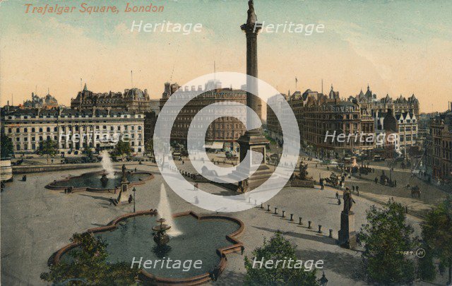 'Trafalgar Square, London', c1900.  Artist: Unknown.