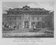 View of Blackwell Hall on King Street with carriage and figures, City of London, 1817.               Artist: Thomas Higham