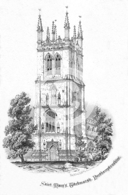 'Saint Mary's, Titchmarsh. Northamptonshire', c1850s. Artist: Day & Son.