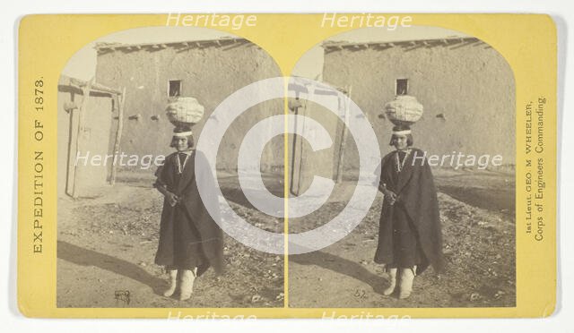 Zuni Indian Girl, with water olla, 1873. Creator: Tim O'Sullivan.