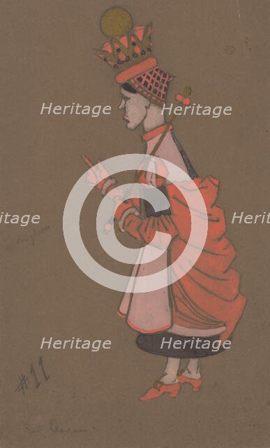 Red Queen (costume design for Alice-in-Wonderland) 1915). Creator: William Penhallow Henderson.