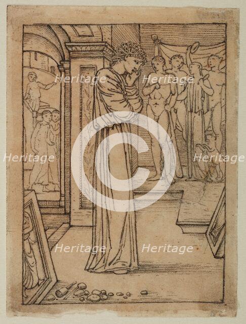 Pygmalion and the Image - Study for Pygmalion in his Workshop, 1867. Creator: Sir Edward Coley Burne-Jones.