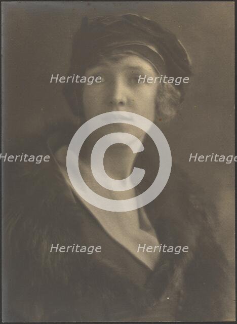 Portrait of a Woman with Velvet Hat, 1907-1943. Creator: Louis Fleckenstein.