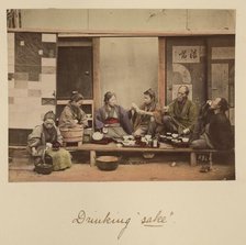 Drinking sake, about 1873-1883. Creator: Shinichi Suzuki I.