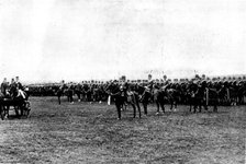 The Shahzada's Visit: the Shahzada at Aldershot: 4th Hussars in line, 1895. Creator: Henry R. Gibbs.
