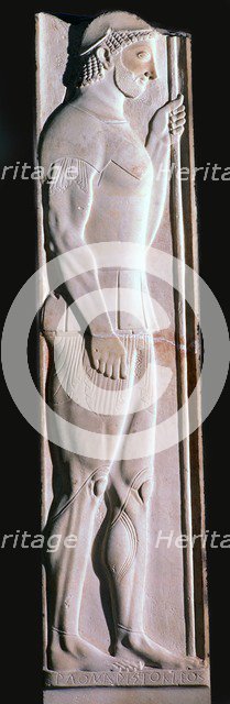 Stele of a hoplite known as Aristion. Artist: Aristokles