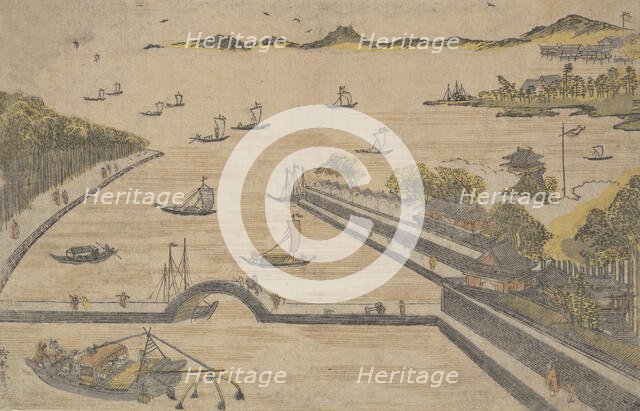 View of Fukagawa, Edo, ca. 1764., ca. 1764. Creator: Suzuki Harunobu.