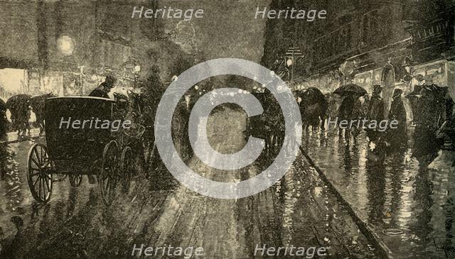'A Rainy Night. - Street lighted by Electricity', 1882. Creator: Unknown.